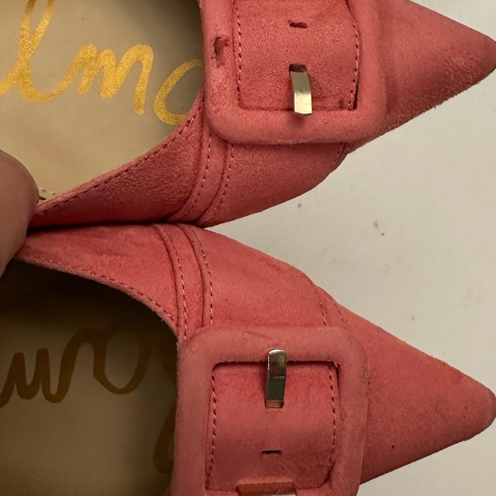SAM EDELMAN Sonja Suede Leather Buckle Flats in Baltic Pink Size 9.5 - Picture 14 of 14